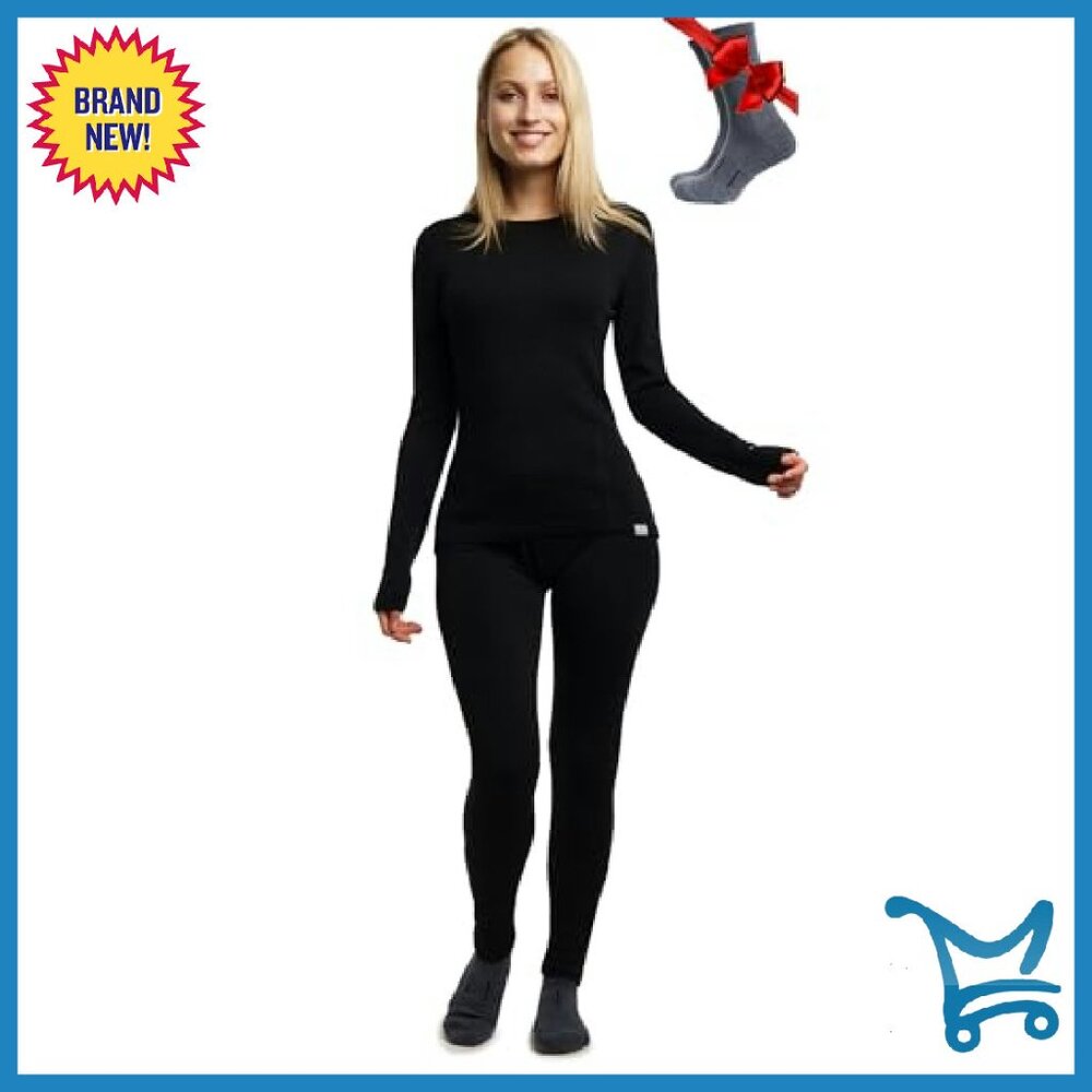 Midweight Merino Wool Base Layer Set - Thermal Un… - image 2